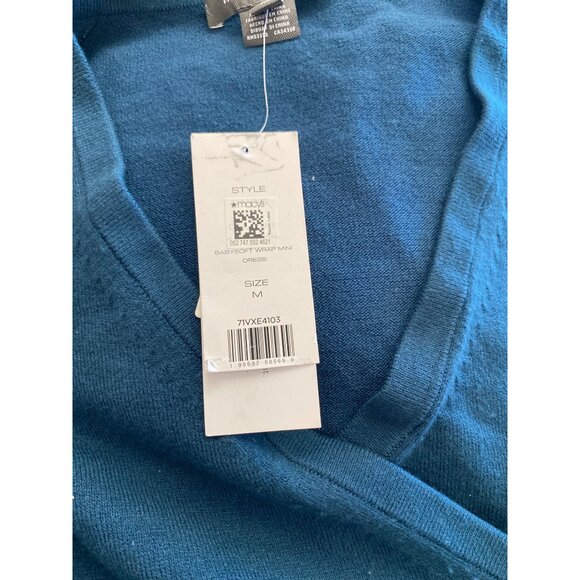 French Connection Womens Babysoft Wrap Mini Dress Deep Teal Size M Defected - Picture 3 of 3
